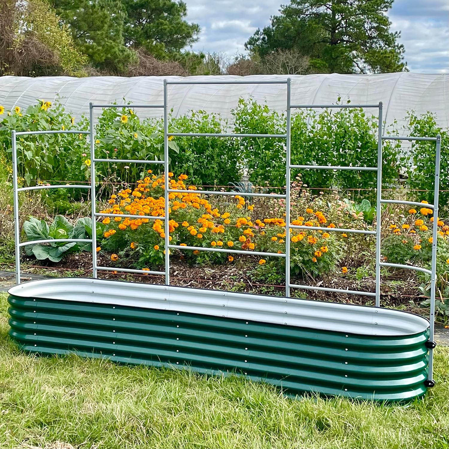 Vego garden Sistema modular de enrejado de pared, sección triple de 4.0 pies de largo para camas de jardín de 2.0 x 4.0 pies