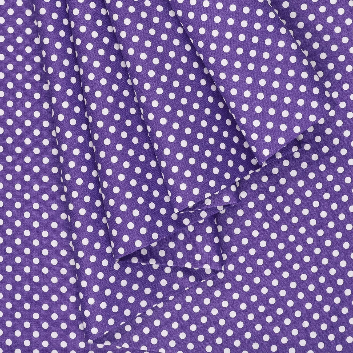 Mook Fabrics Algodón con lunares, morado