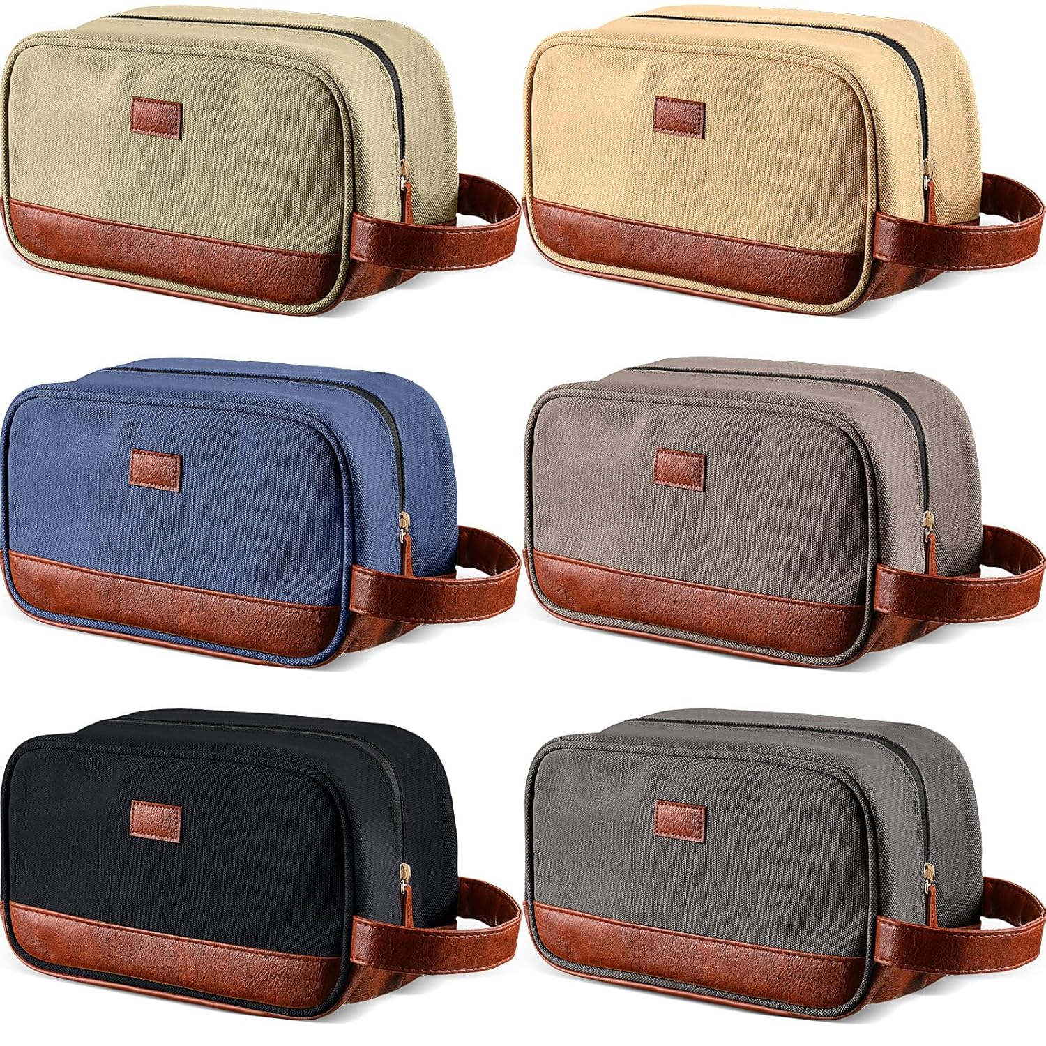 6 bolsas de aseo para hombre para viajar, bolsa de afeitado para artículos de tocador, regalos de boda, padrinos de boda, bolsa de baño de lona y