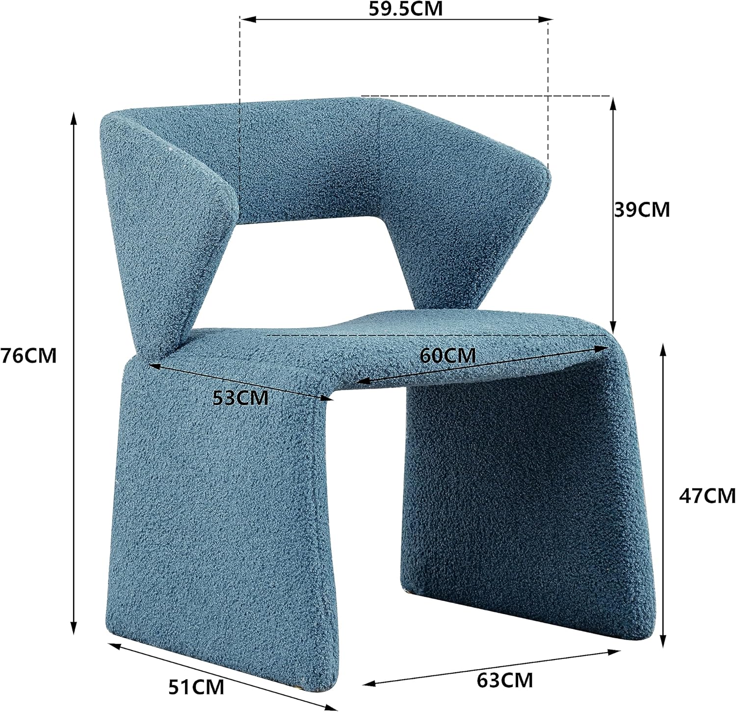 Modern Boucle – Silla decorativa de sherpa, silla armada de tela de cordero, cómoda silla individual copetuda para lectura, dormitorio, oficina y