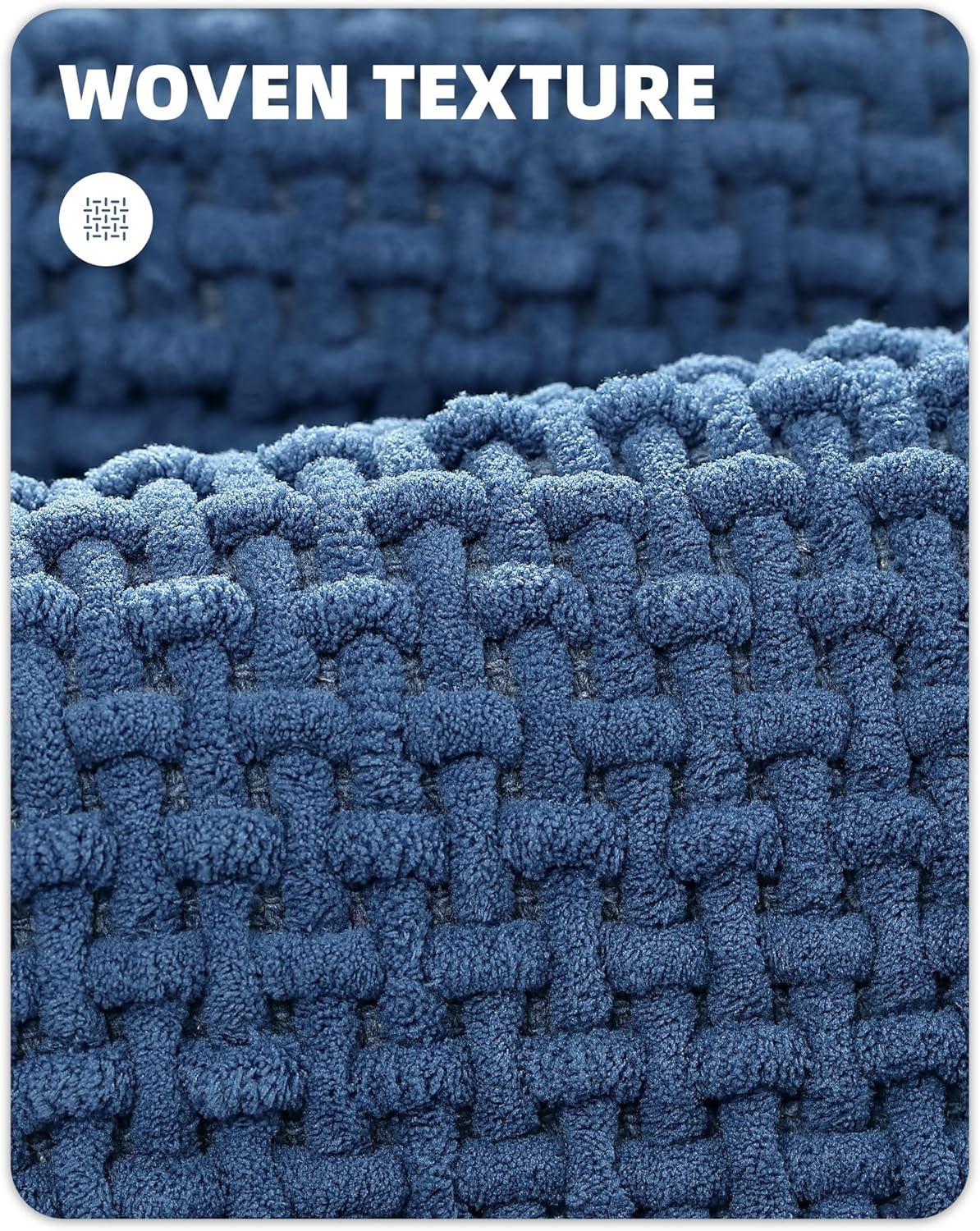 Alfombras de baño de felpilla mejoradas, adorna tu baño con el color G azul marino, absorbentes, antideslizantes, suaves, lavables a máquina, de
