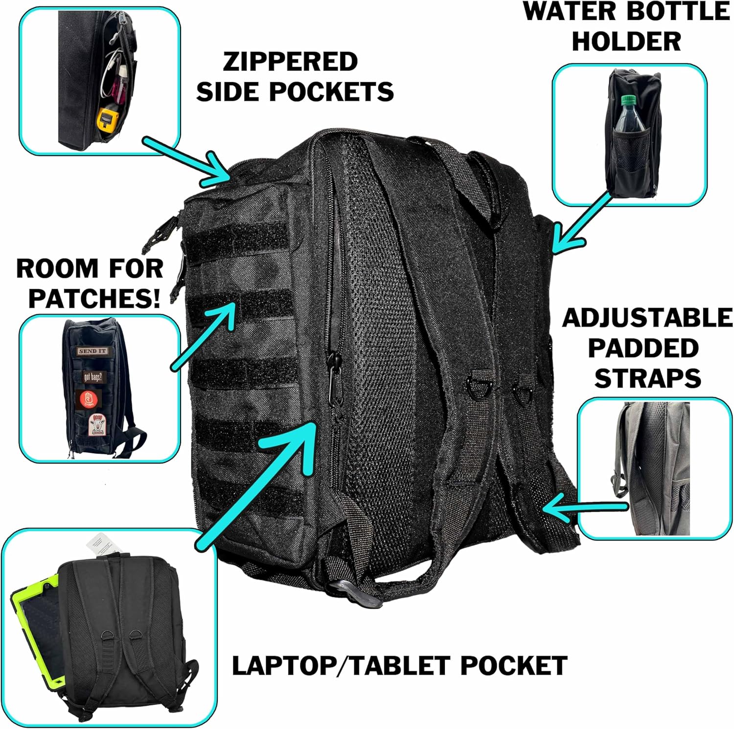 Battle Armor  Mochila de cornhole para bolsas  Capacidad para hasta 20 bolsas profesionales de tamaño reglamentario