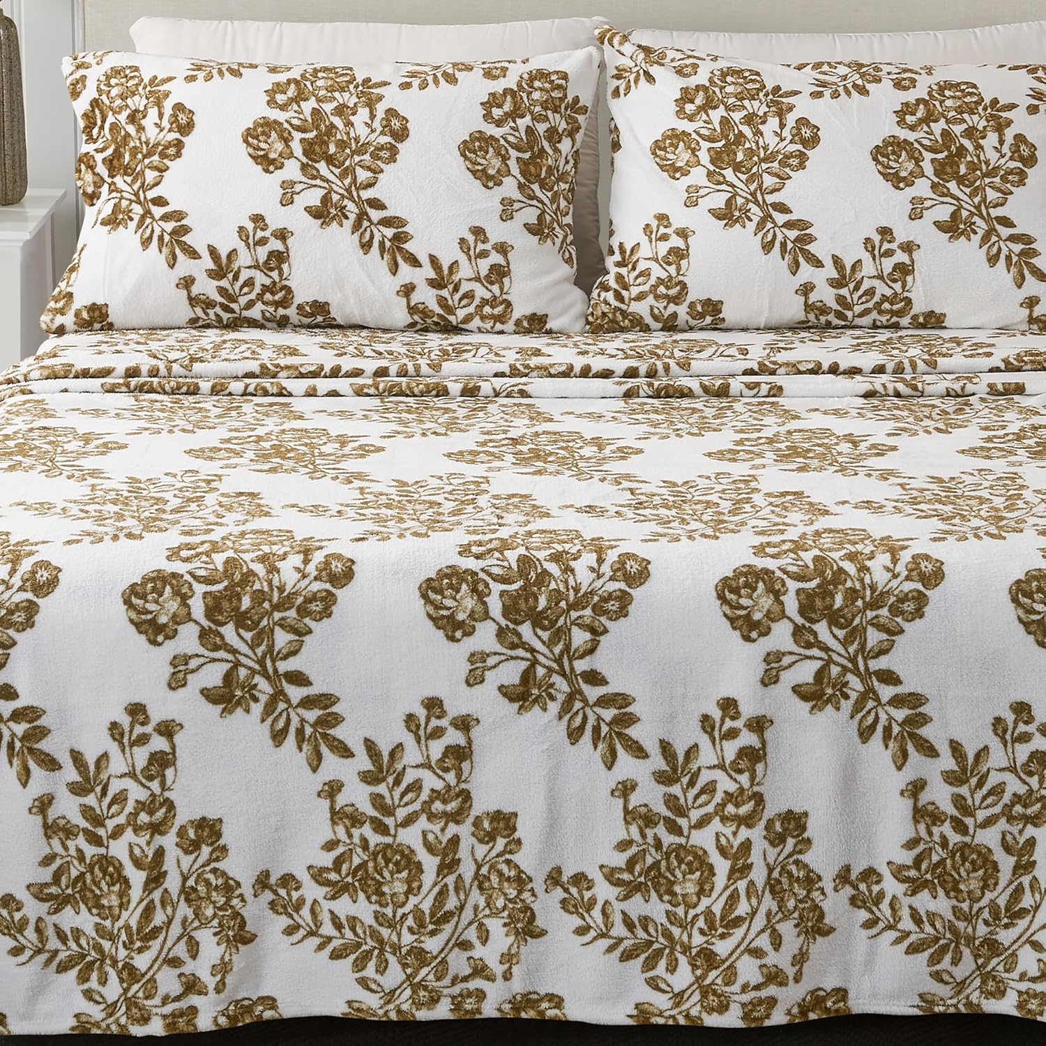 Great Bay Home Juego de sábanas de microvellón de terciopelo suave, no hacen bolitas, bolsillo profundo, colección Lavish Sherpa Velvet Luxe