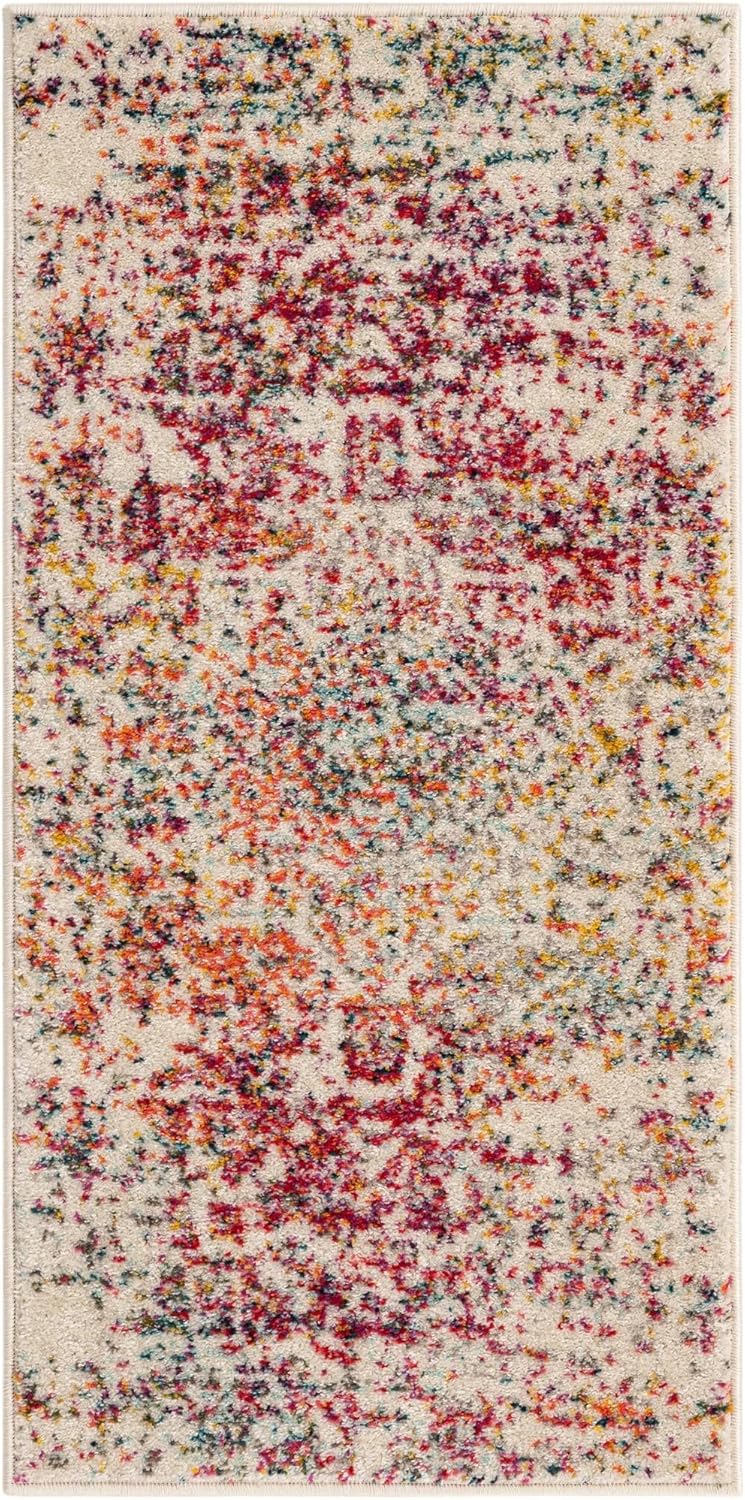 Unique Loom Richmond Collection – Alfombra de área con medallón (2 pies x 4 pies 1 pulgada, color multicolor claronegro)