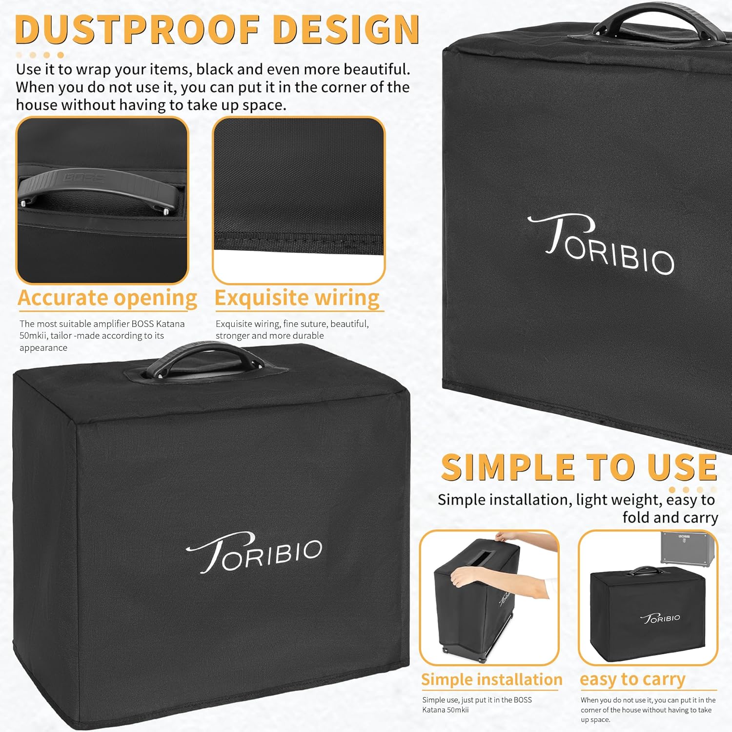 TORIBIO – Funda protectora contra el polvo, funda protectora para amplificador de guitarra, protección contra el polvo y derrames, gran ajuste para
