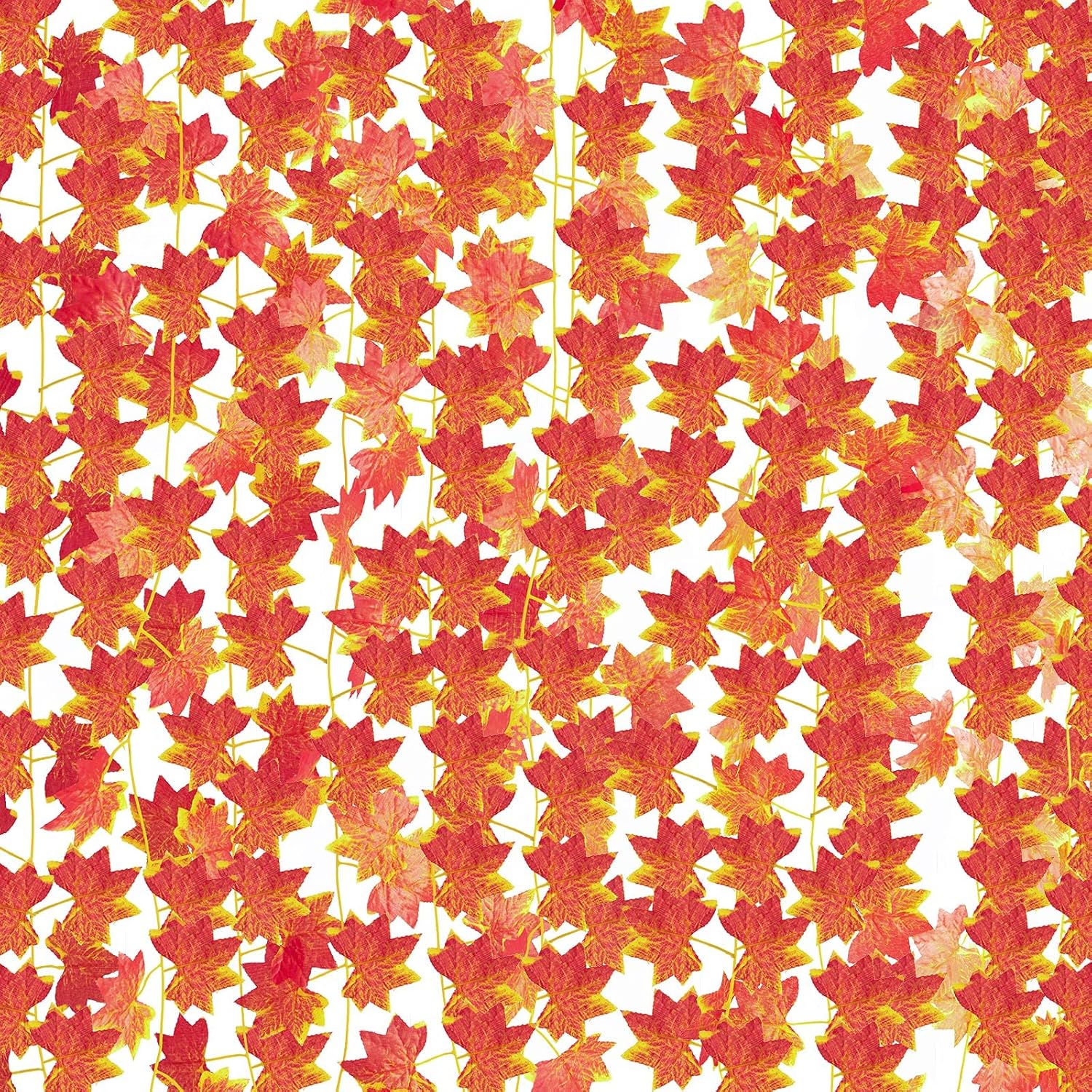 joyhalo Paquete de 24 guirnaldas de hojas de otoño para colgar al aire libre, hojas de arce artificiales para otoño, Acción de Gracias, decoración