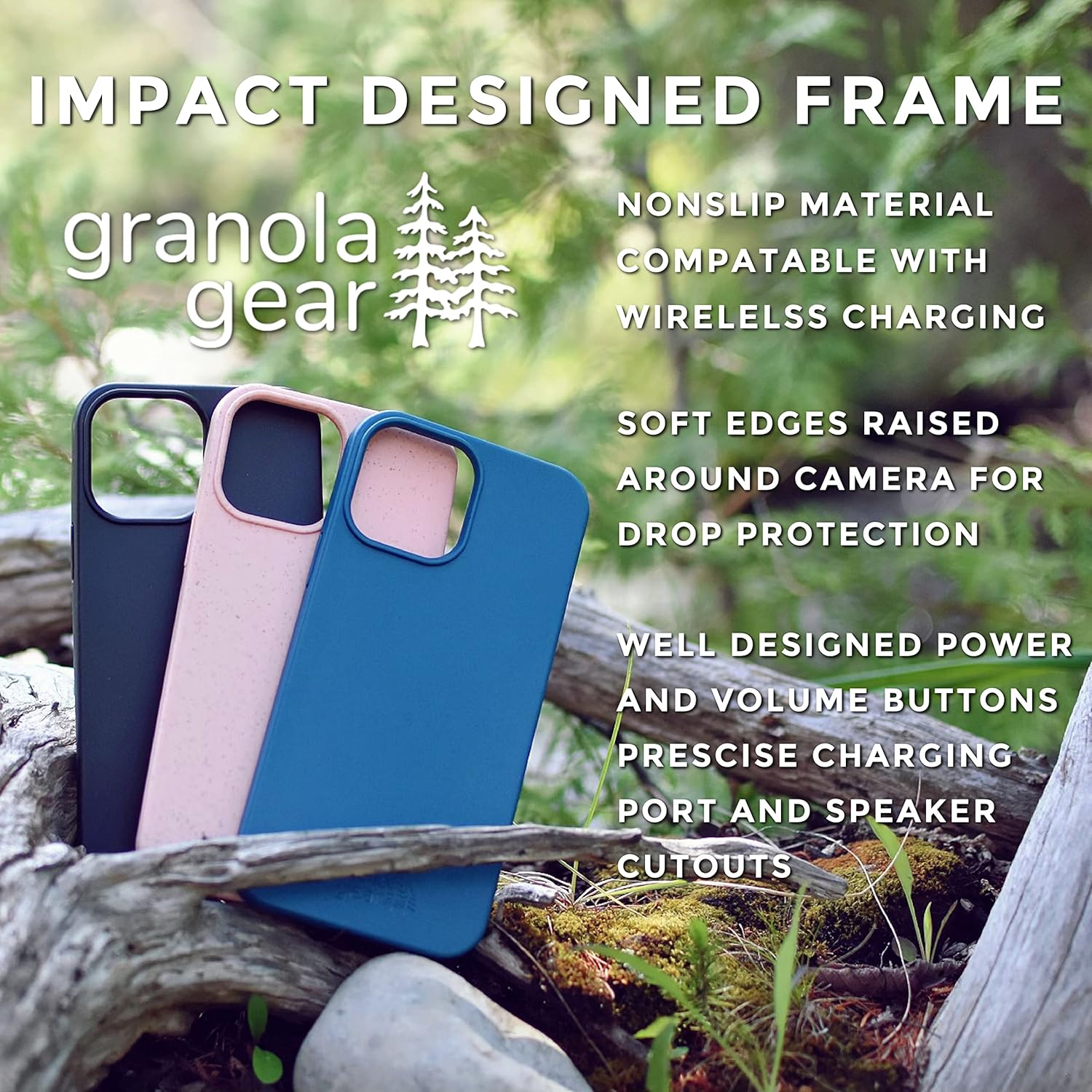 Funda ecológica para iPhone 15 Pro – Biodegradable, compostable, sin plástico, hecha de plantas – Azul Pacífico
