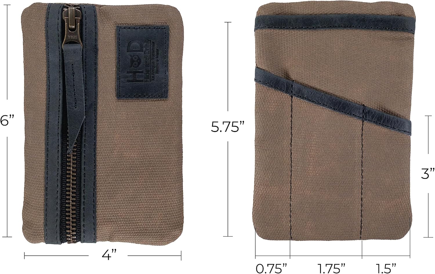 Hide & Drink, Bolsa de bolsillo multiherramienta, bolsa compacta multiusos con cremallera, mini estuche de herramientas de camping, lona encerada,