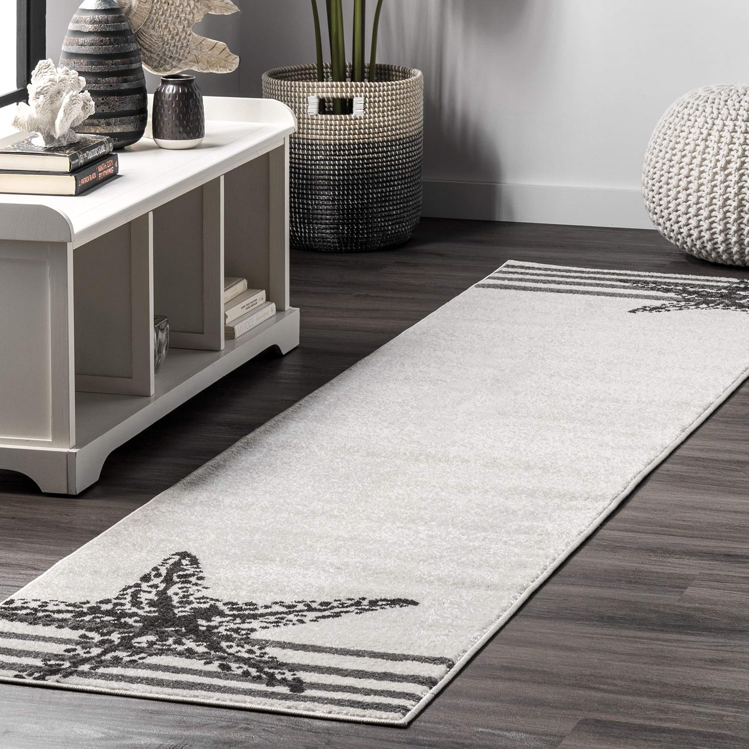 nuLOOM Minnie Coastal – Alfombra rectangular de estrella de mar, 2 x 6 pies, color beige