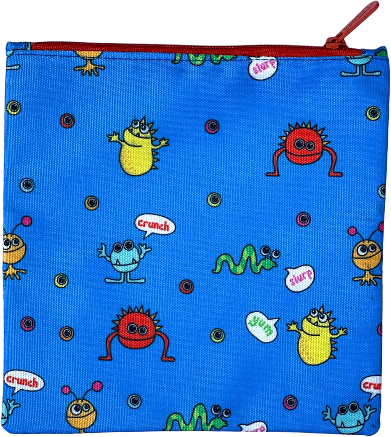 Yumbox Bolsas de tela reutilizables para sándwiches y aperitivos (paquete de 2) con estampados de tiburones atlánticos y monstruos divertidos para