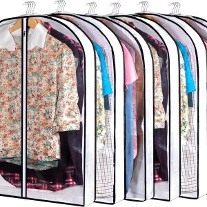 Mskitchen Bolsa de ropa colgante con bolsa de ropa reforzada de 4 pulgadas (juego de 6) para bolsa de traje de almacenamiento para armario, bolsas Mskitchen Bolsa de ropa colgante con bolsa de ropa reforzada de 4 pulgadas (juego de 6) para bolsa de traje de almacenamiento para armario, bolsas