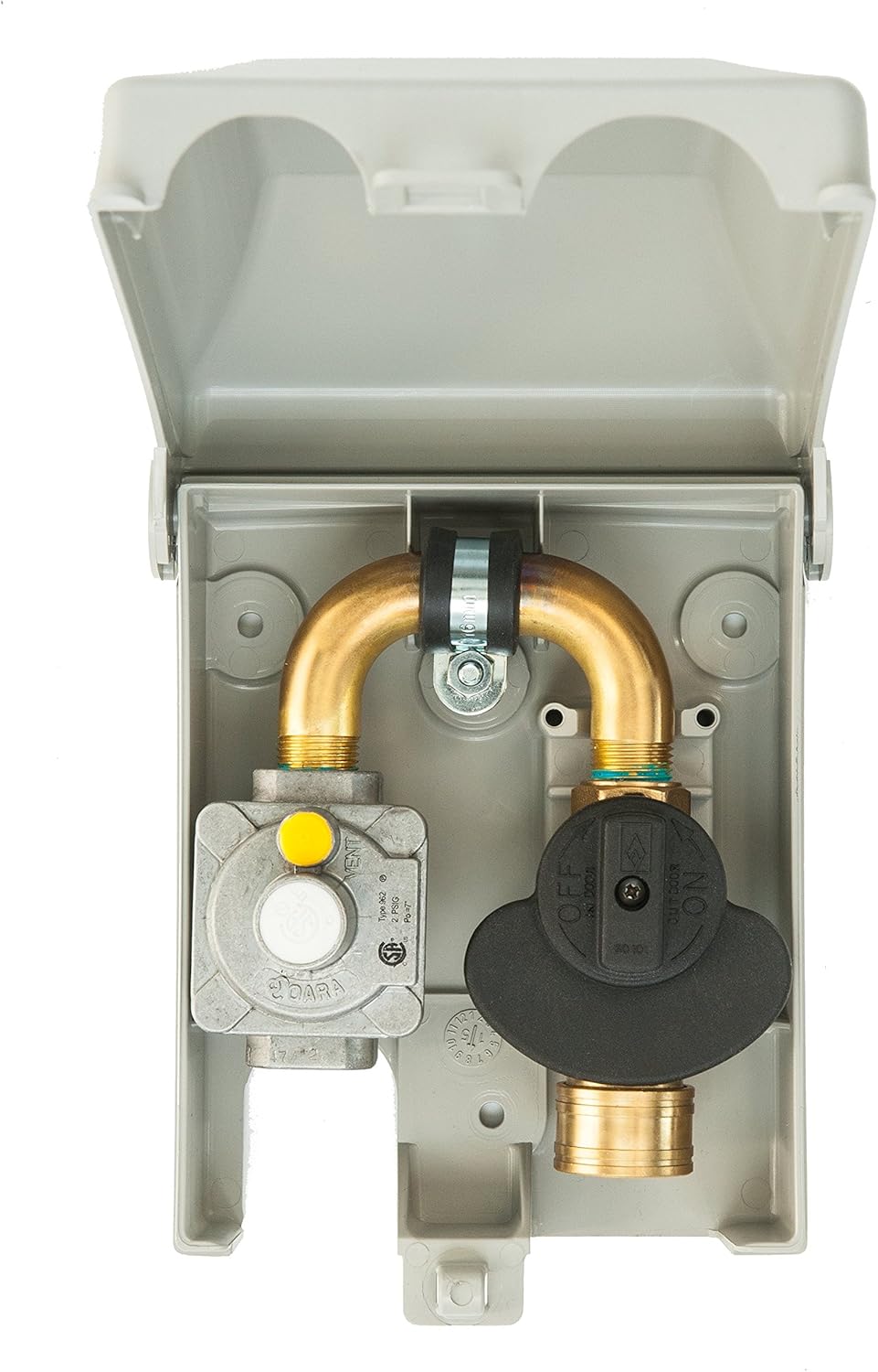 Burnaby Manufacturing Ltd Enchufe de gas de PVC 2#, gris, 2 PSI, entrada NPT de 12″, salida de desconexión rápida de 38″