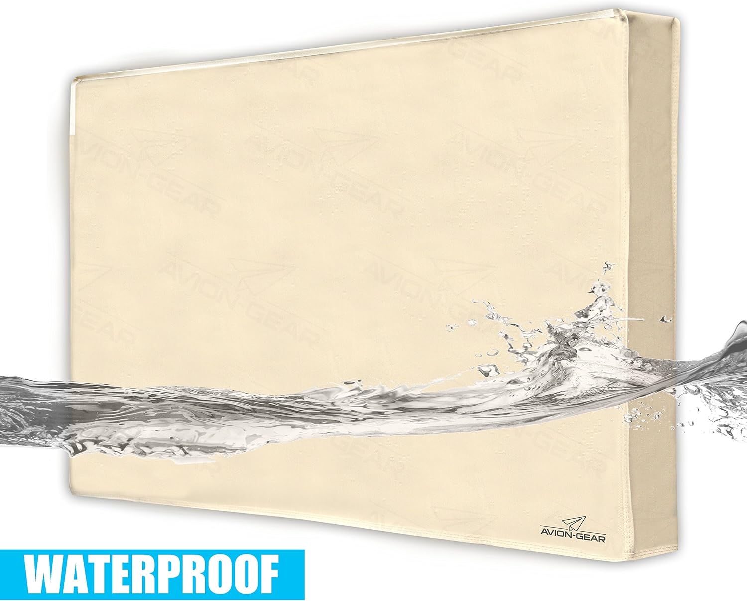 Funda de TV para exteriores, 3032 pulgadas, color beige, resistente a la intemperie y al agua, protector universal de televisión para pantalla plana