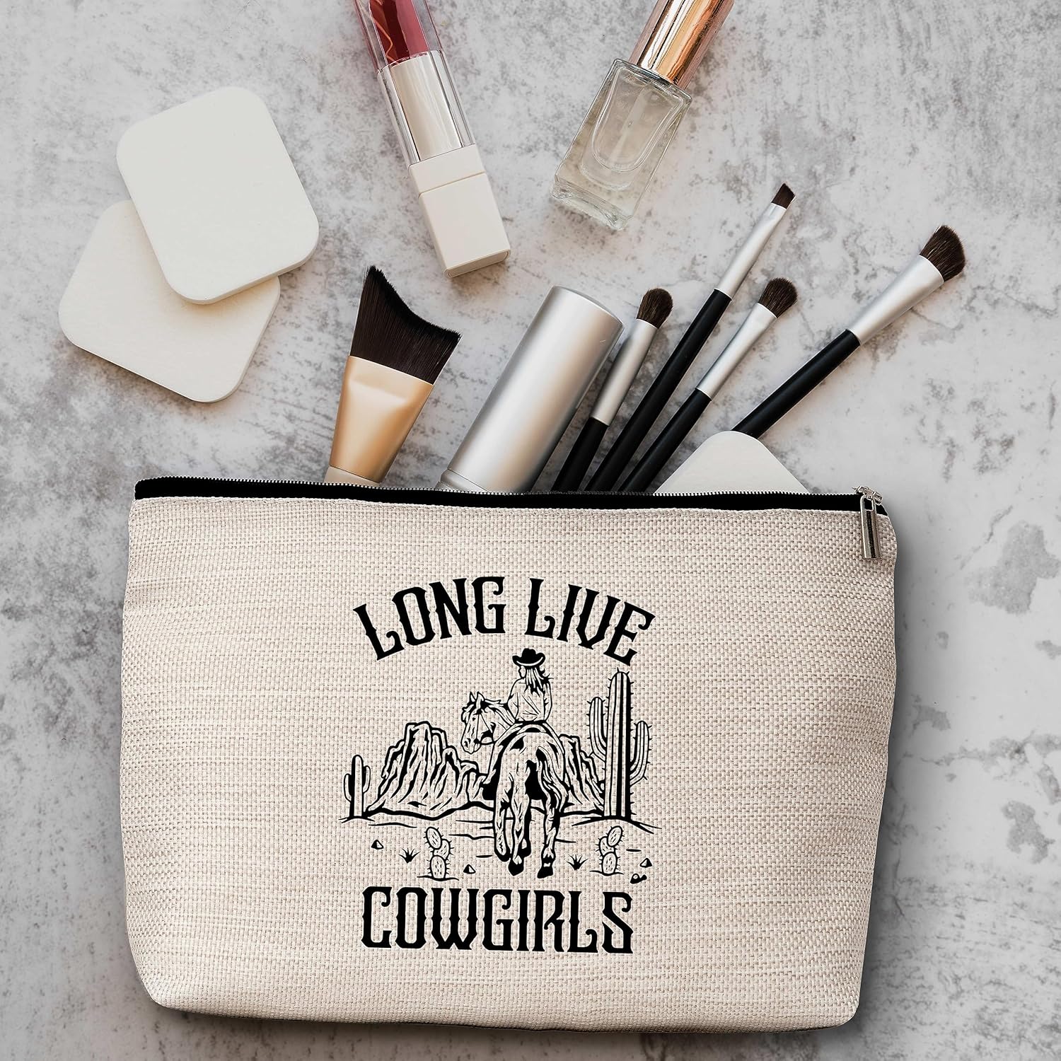 Bolsa de maquillaje de vaqueras, regalos occidentales para mujeres, bolsa de cosméticos de Rodeo del país occidental, regalo de amistad para