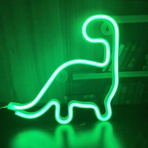 QiaoFei Letrero de neón de dinosaurio, luz nocturna para niños, lámpara LED de dinosaurio para decoración de pared, decoración de dormitorio, fiesta QiaoFei Letrero de neón de dinosaurio, luz nocturna para niños, lámpara LED de dinosaurio para decoración de pared, decoración de dormitorio, fiesta