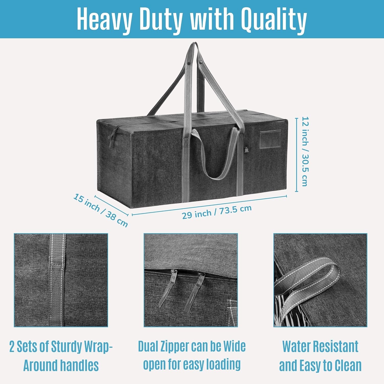 VENO Paquete de 4 bolsas de mudanza resistentes para mudanzas universitarias, suministros de mudanza extra grandes, bolsas de almacenamiento