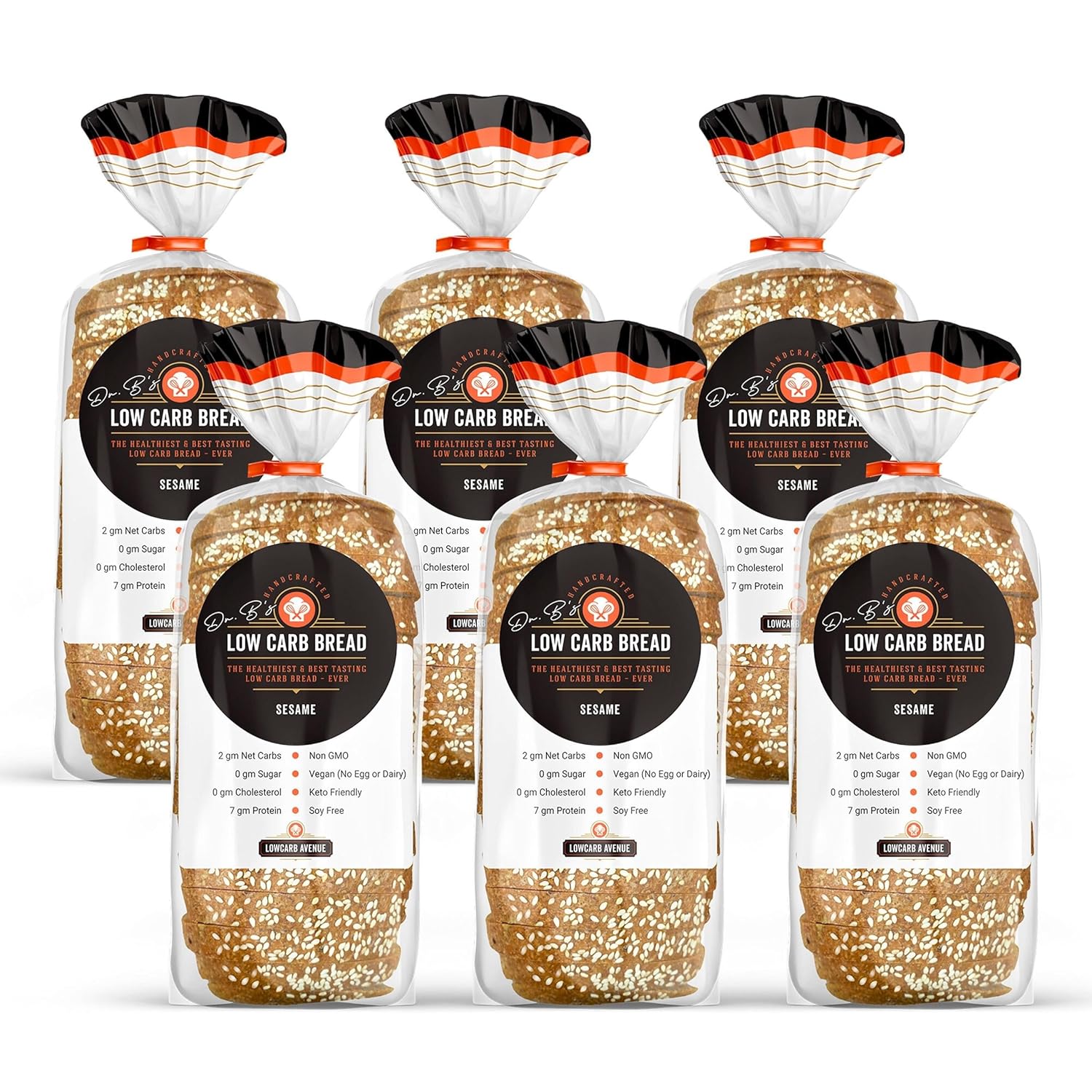 Low Carb Avenue – Pan artesanal Keto  0.17 oz de proteína y 0.07 oz de carbohidratos netos  Bajo en calorías, vegano, sin azúcar  Pan de pan fresco,