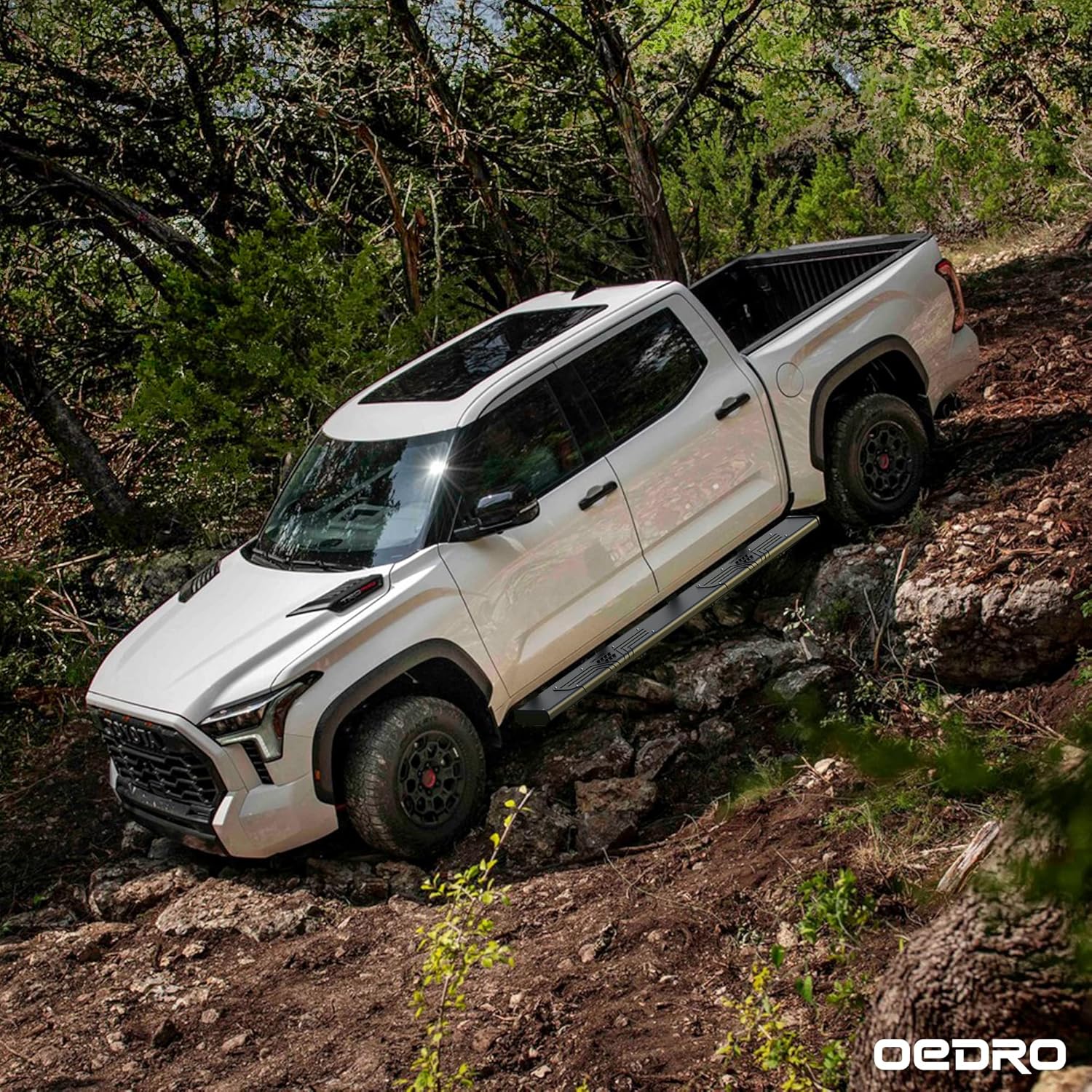 OEDRO Estribos de 6.5 pulgadas compatibles con Toyota Tundra Accessdoble cabina 2022-2024 (2 puertas traseras de tamaño medio), barras Nerf de