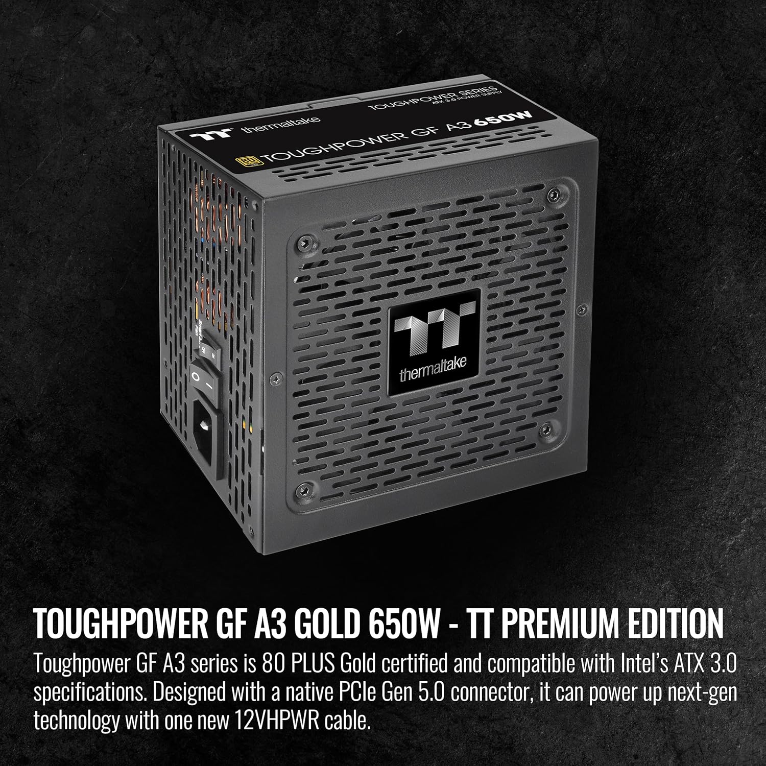 Thermaltake Toughpower GF A3 650W 80+ Gold Full Modular SLICrossfile Ready ATX 3.0 Fuente de alimentación estándar conector PCIe Gen.5 300W 12VHPWR