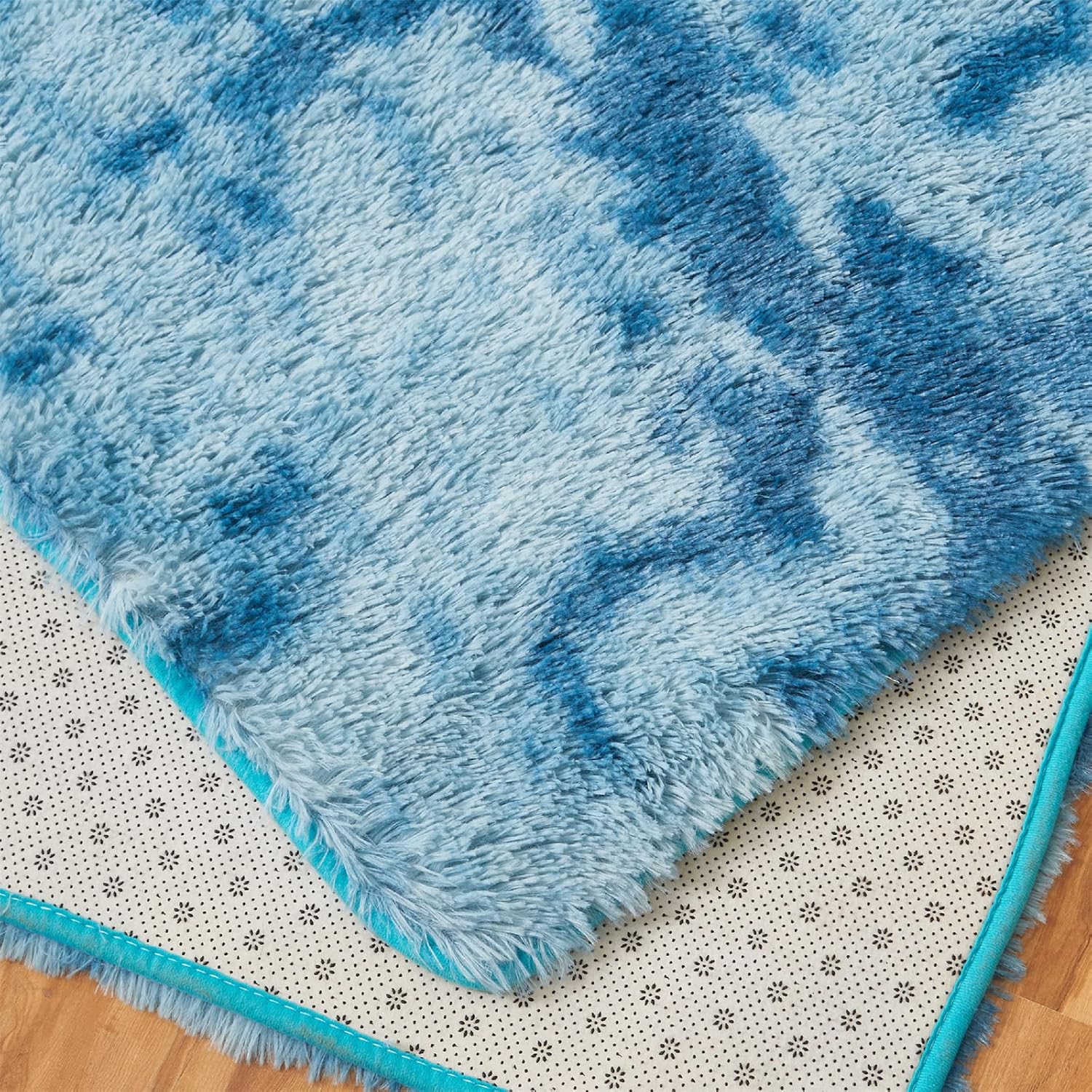 AMTOVO Alfombras de área para sala de estar, 9 x 12 pulgadas, teñido anudado, color azul oscuro, alfombra grande y esponjosa, alfombra para