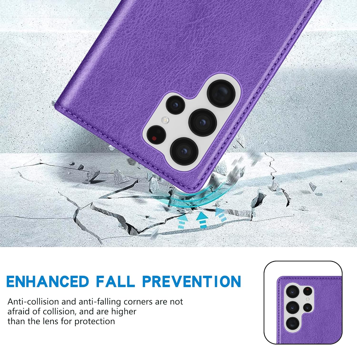 ZZXX Funda tipo cartera para Samsung Galaxy S22 Ultra con bloqueo RFID, soporte de ranura para tarjetas, funda protectora de cuero magnético fuerte