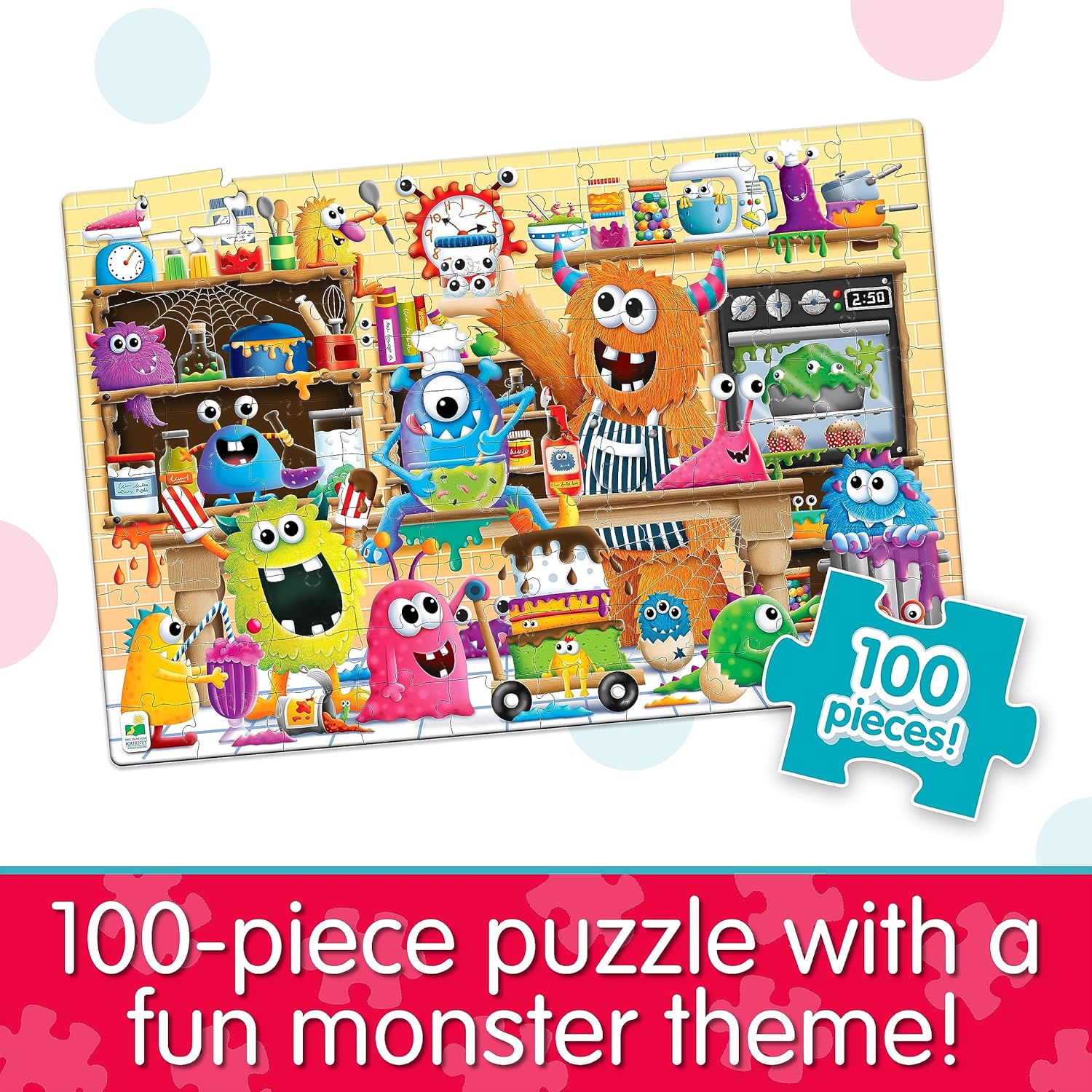 Learning Journey International Puzzle doble que brilla en la oscuridad  Monstruos  Rompecabezas preescolar de 100 piezas que brillan en la oscuridad
