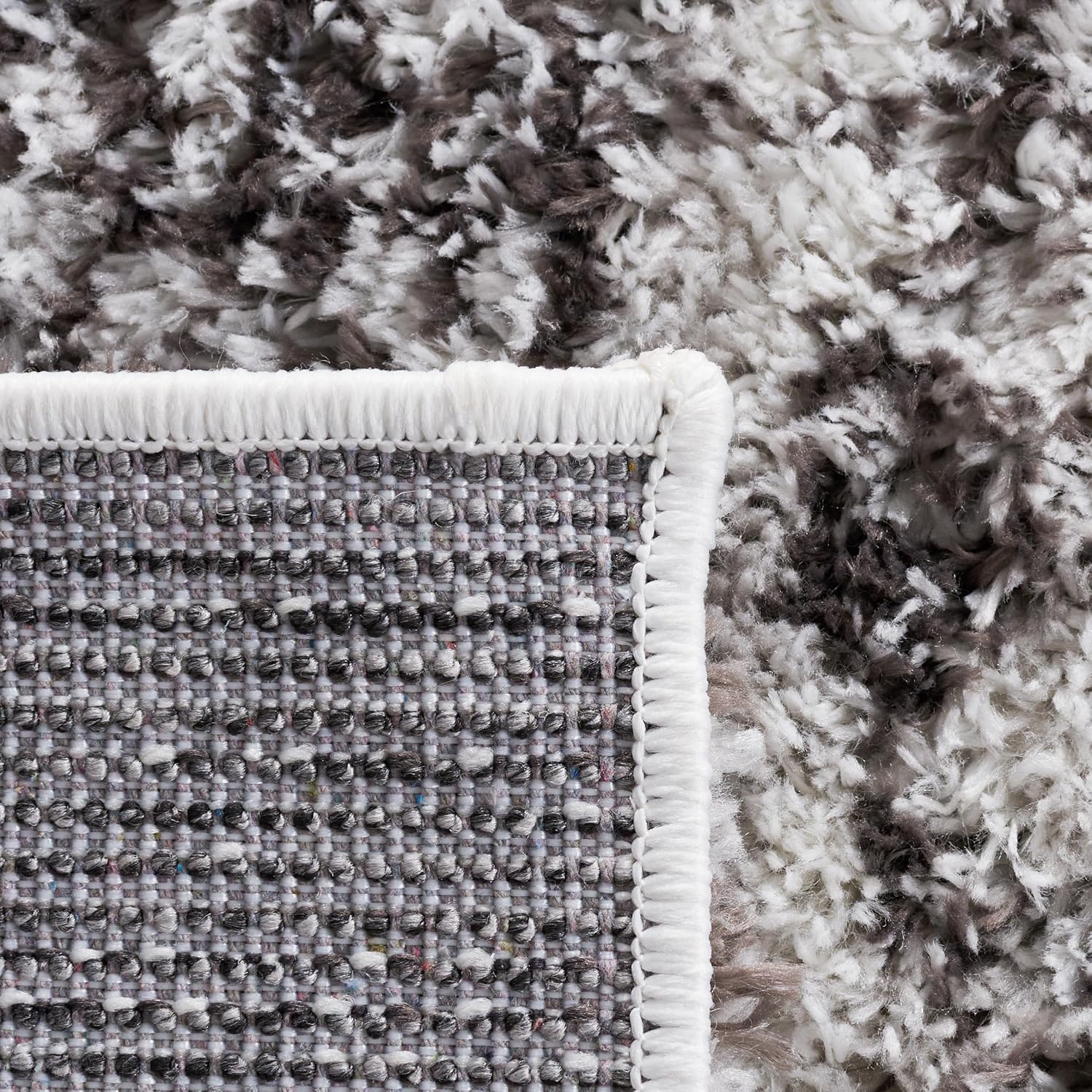 SAFAVIEH Berber Shag Collection – Alfombra de área de 3 x 5 pies, gris y gris oscuro, diseño abstracto moderno, 1.2 pulgadas de grosor, ideal para