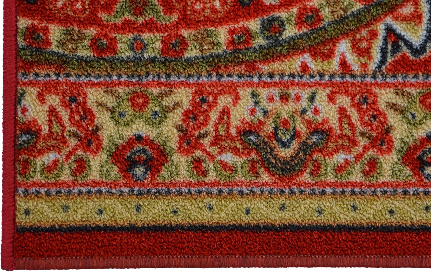 Alfombra de pasillo de tamaño personalizado, diseño de medallón persa oriental rojo, alfombras extralargas para pasillos (36 pulgadas de ancho x