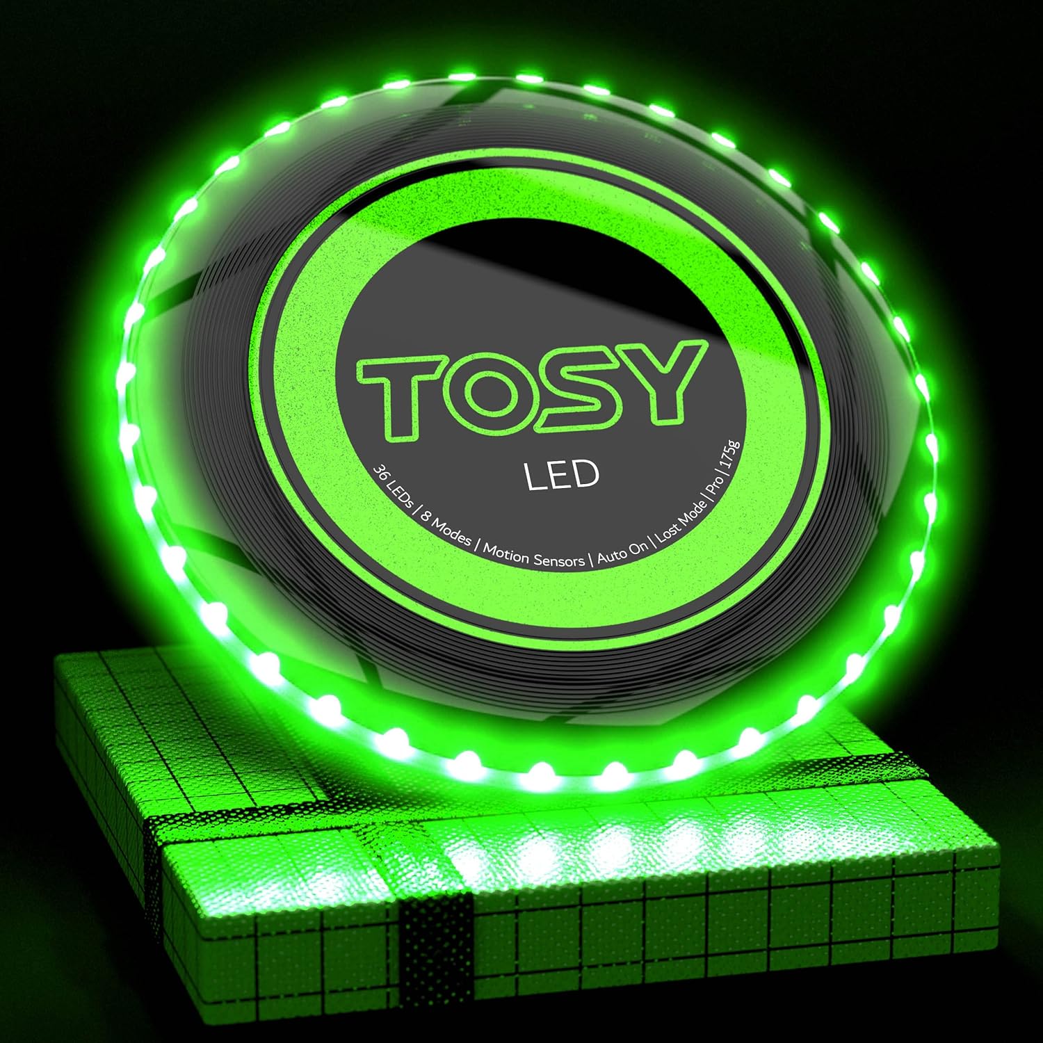 TOSY Flying Disc – 16 millones de colores RGB o 36 o 360 LED, extremadamente brillante, modos inteligentes, luz automática, recargable, regalo de