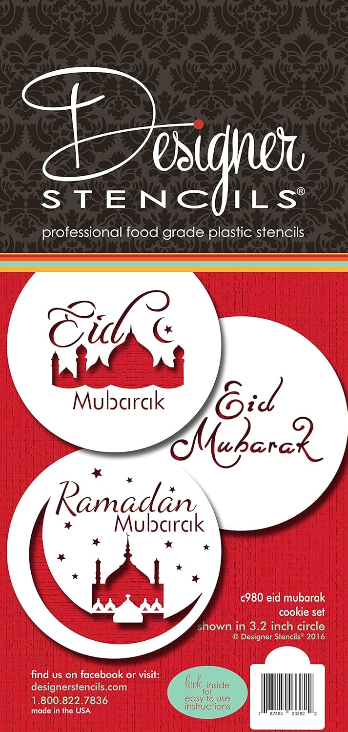 Juego de plantillas de galletas Eid Mubarak de Designer Stencils