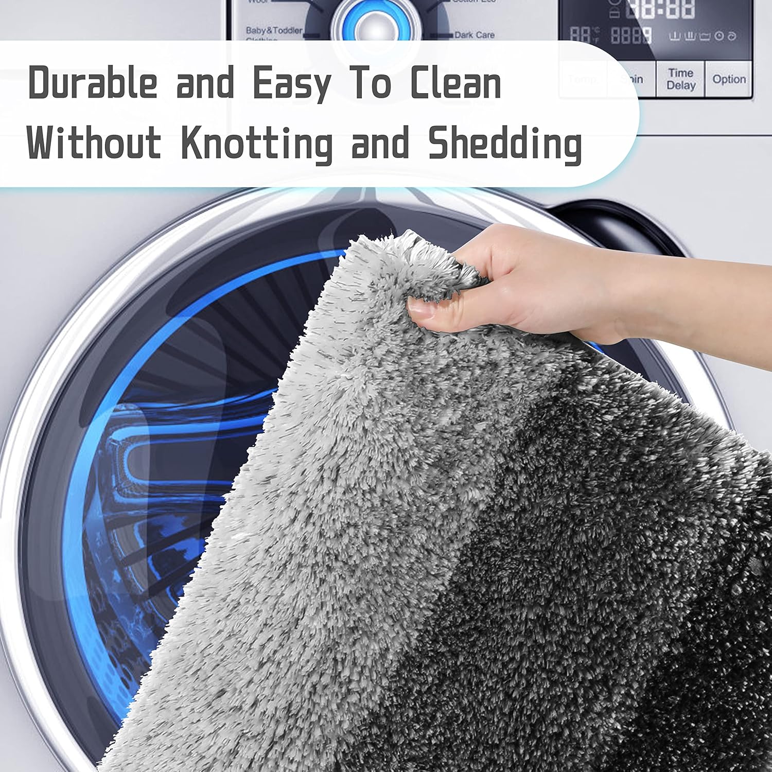 Yimobra Tapete de baño de microfibra absorbente de felpa suave y cómoda, extra grueso, antideslizante, lavable a máquina, tapete de baño para suelo