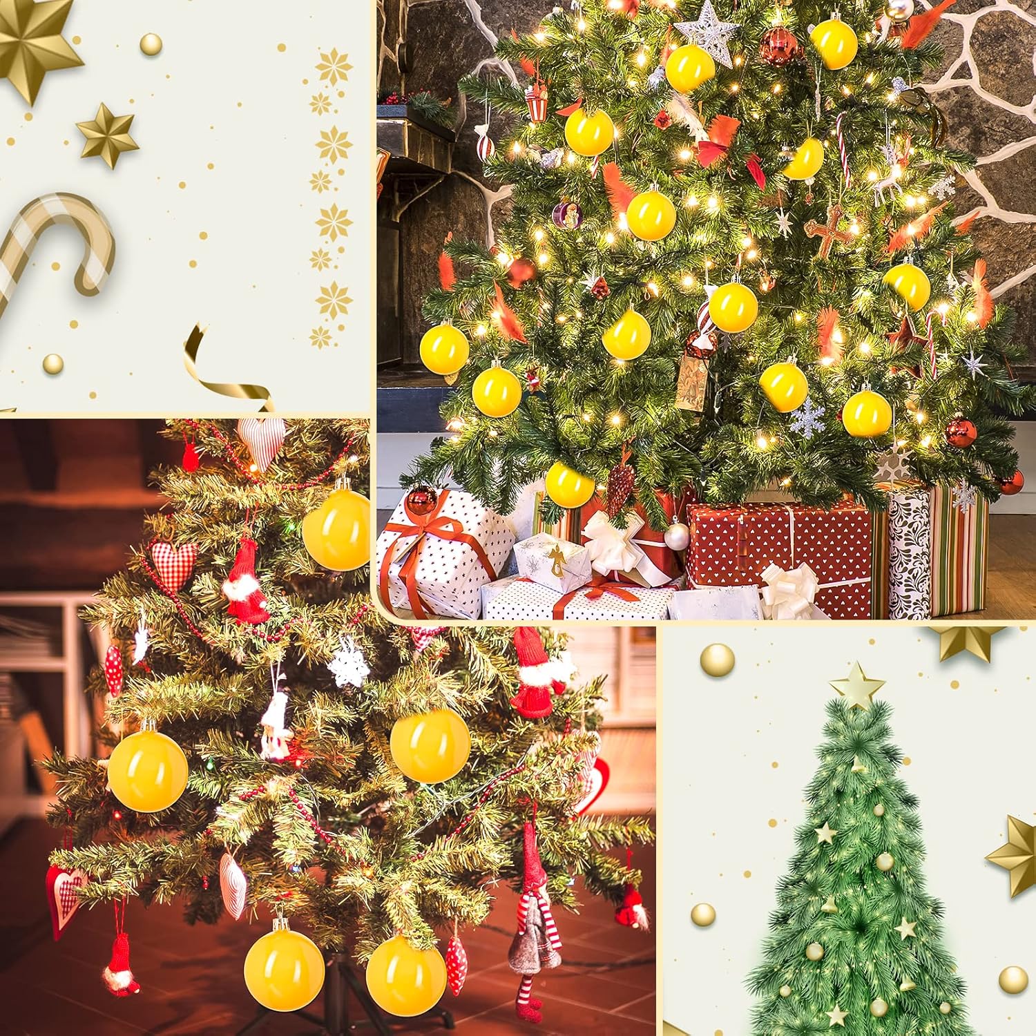 36 adornos de bola de Navidad de 2.4 pulgadas, huevos de plástico para colgar, colgantes de árbol brillantes, bolas brillantes para el hogar,