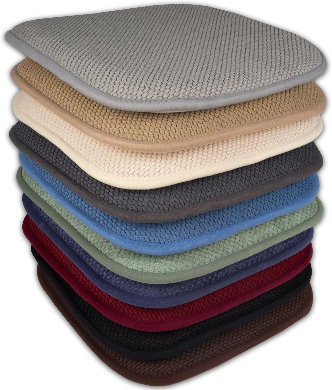 Sweet Home Collection Cojines de espuma viscoelástica para silla, diseño de panal, antideslizante, funda de asiento de 16 x 16 pulgadas, paquete de