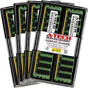 A-Tech Kit de 512 GB (8 x 64 GB) RAM para Supermicro Super X10SRD-F  DDR4 2400MHz PC4-19200 ECC LRDIMM 4Rx4 Carga Reducida Actualización de memoria A-Tech Kit de 512 GB (8 x 64 GB) RAM para Supermicro Super X10SRD-F  DDR4 2400MHz PC4-19200 ECC LRDIMM 4Rx4 Carga Reducida Actualización de memoria