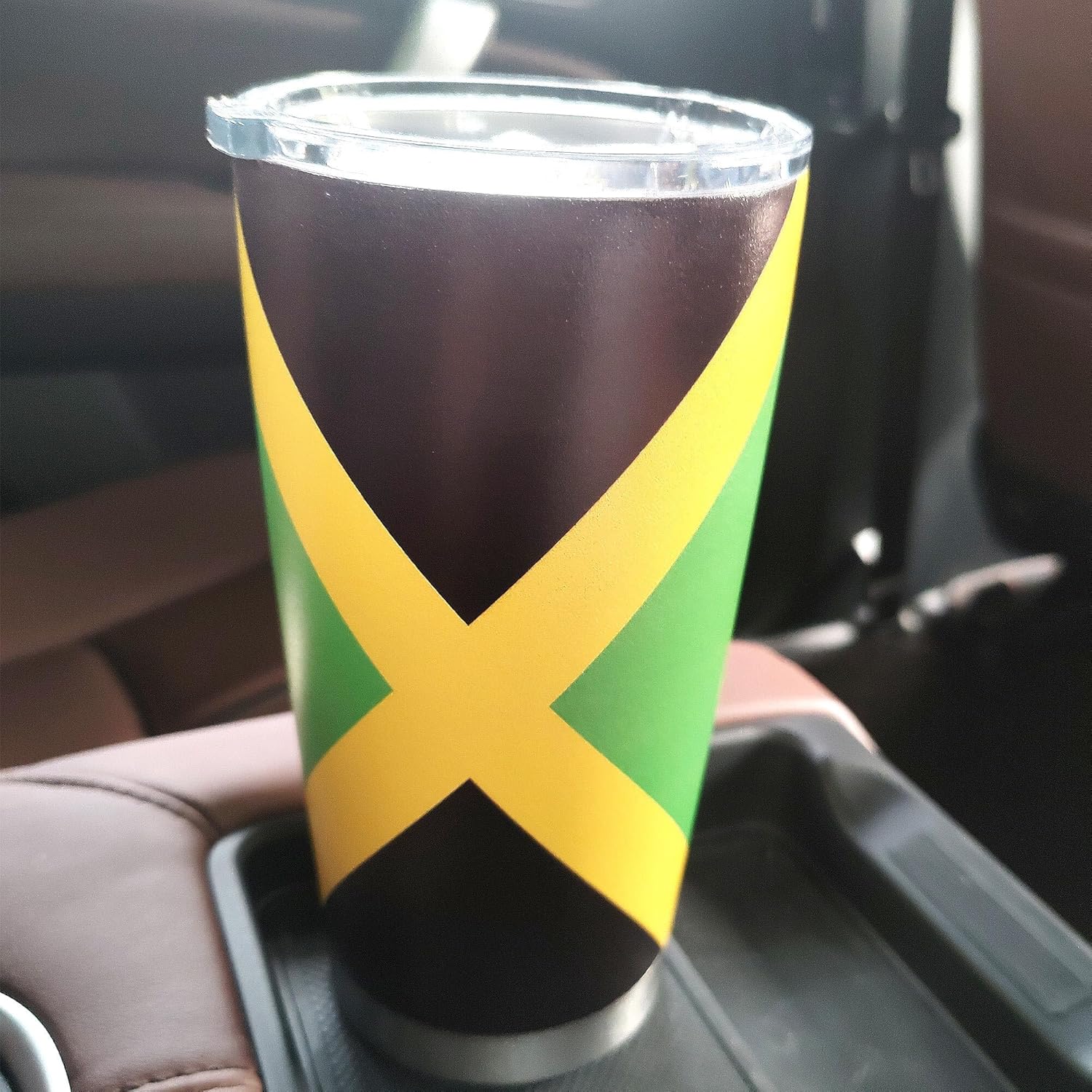 Vaso de 20 onzas con tapa, acero inoxidable aislado al vacío de doble pared, taza de café aislada duradera, bandera de Jamaica, Reggea, Rasta,