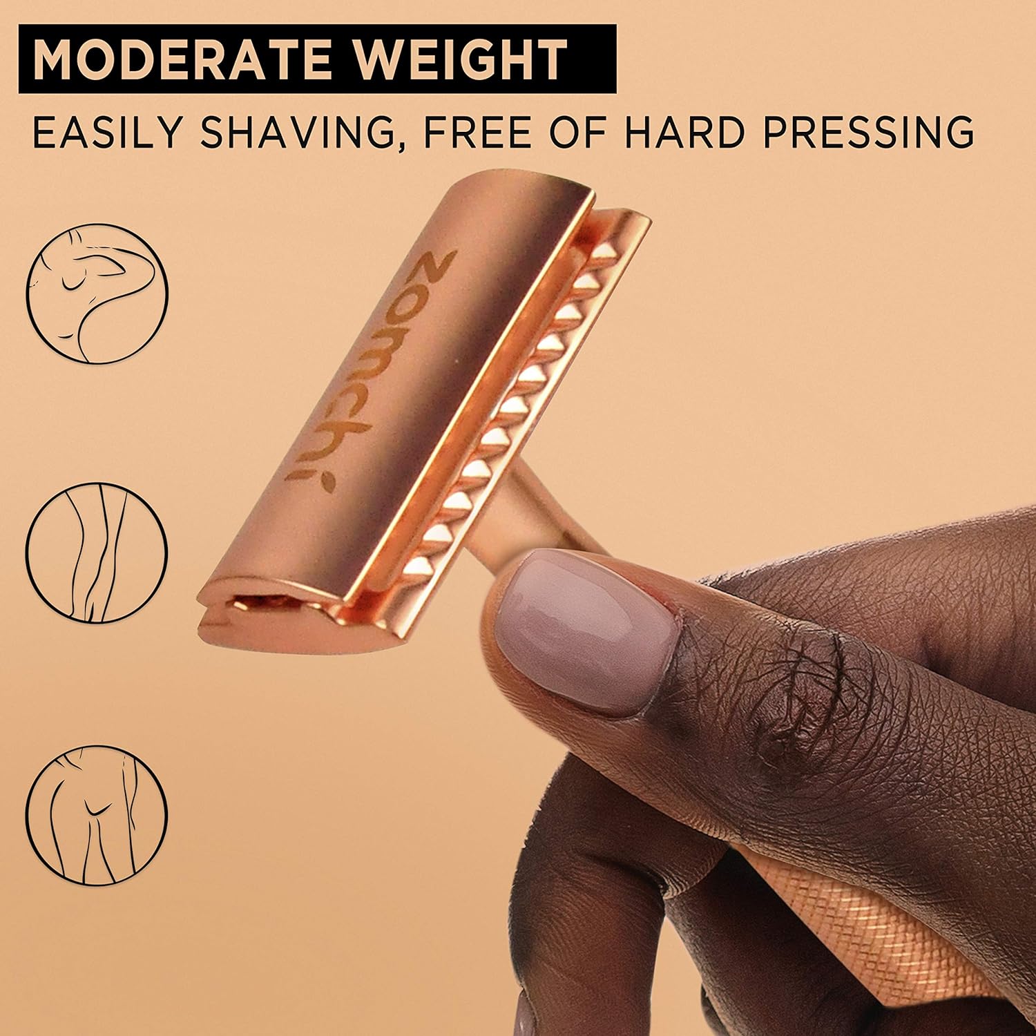 Maquinilla de afeitar de seguridad de doble borde con mango de textura,Maquinilla de afeitar de metal para hombres y mujeres,Se adapta a todas las