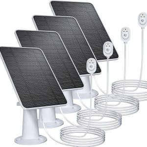 Panel solar de carga mejorada compatible con Pro 5S, Arlo Pro 4, Pro 3, Pro 3, Ultra 2, Ultra, panel solar de 4 W con cable de carga de 9.8 pies, Panel solar de carga mejorada compatible con Pro 5S, Arlo Pro 4, Pro 3, Pro 3, Ultra 2, Ultra, panel solar de 4 W con cable de carga de 9.8 pies,