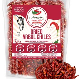 Chile De Arbol 8oz – Pimientos rojos enteros secos, sin tallo de primera calidad, bolsa resellable. Uso en platos mexicanos, chinos y tailandeses. Chile De Arbol 8oz – Pimientos rojos enteros secos, sin tallo de primera calidad, bolsa resellable. Uso en platos mexicanos, chinos y tailandeses.