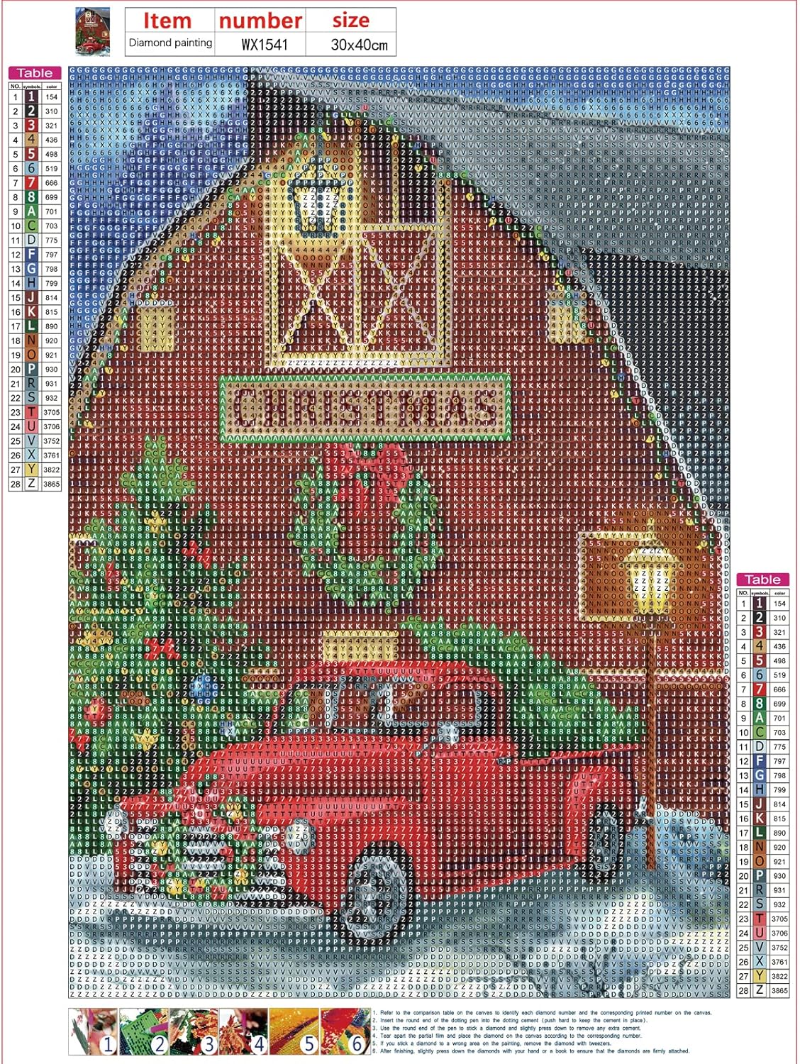 CEOVR Kit de pintura de diamantes de Navidad, kit de arte de diamantes de invierno nevado para adultos, pintura 5D de casa roja con diamante, arte