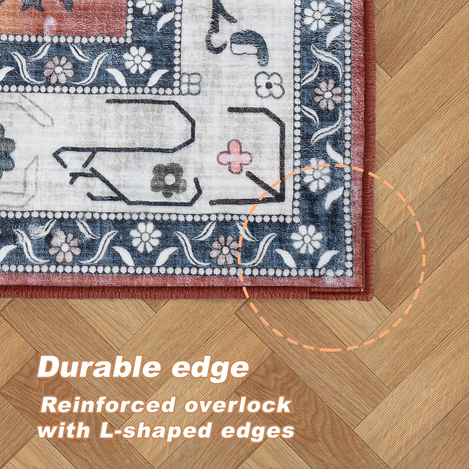 Alfombras de 2 x 3 para entrada, alfombra pequeña lavable antideslizante para puerta de interior para cocina, baño, parte trasera oriental, alfombra