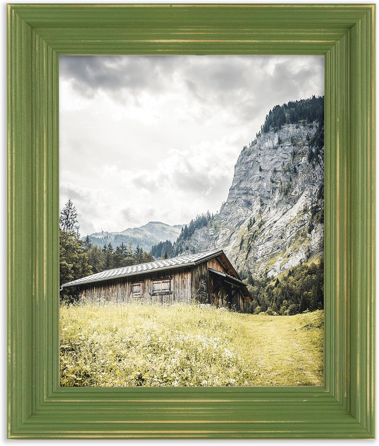 The Rusty Roof – Marco de fotos de madera maciza color verde frondoso de 16 x 20 pulgadas