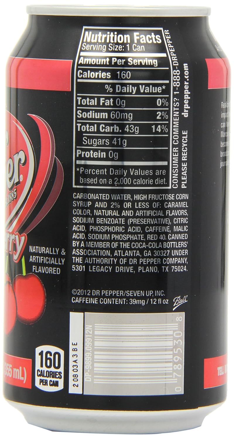 Dr Pepper Cereza 12.0 fl oz (Paquete de 12)
