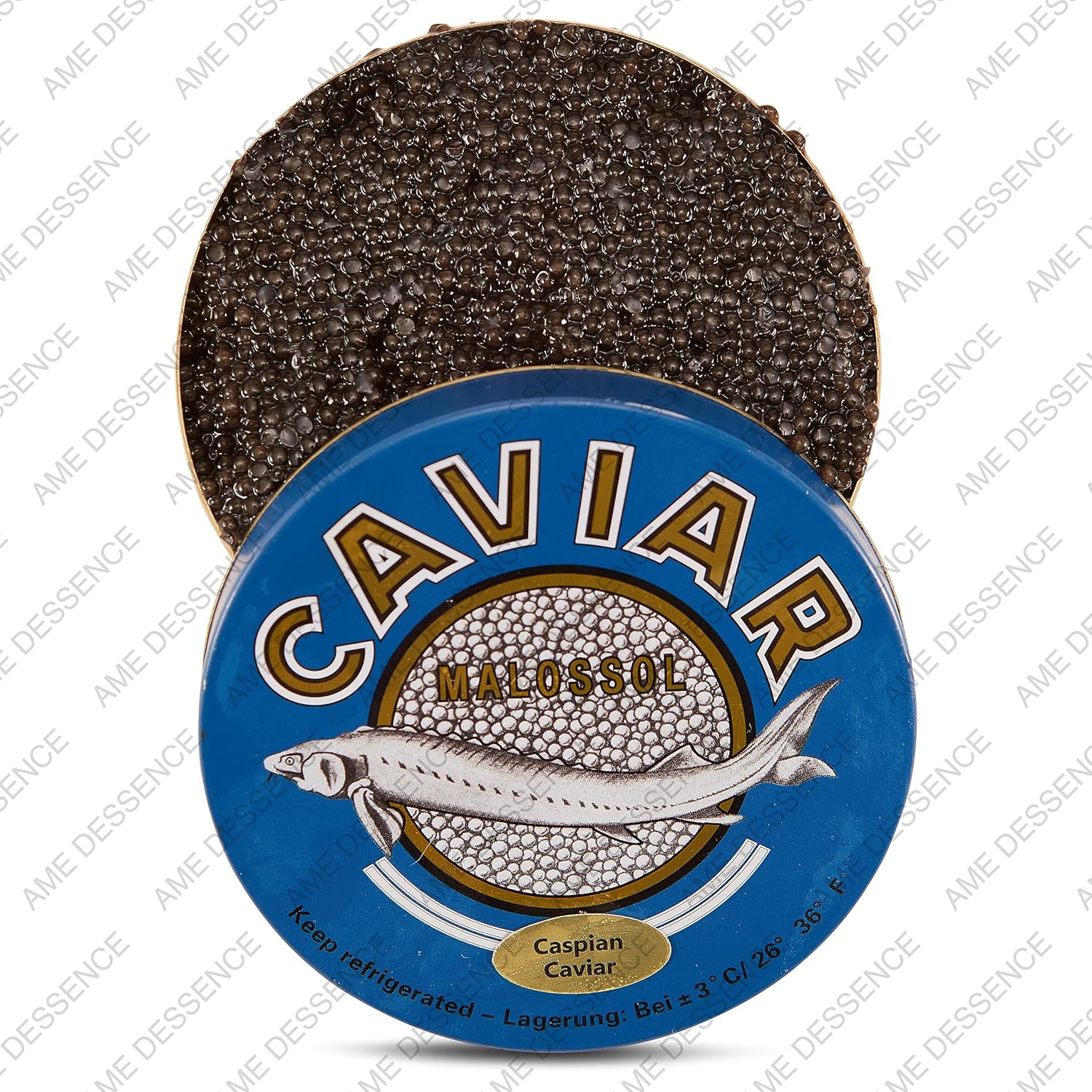 Caspian Classic Sturgeon Malossol Caviar – Lata de 32 onzas  Sabor exquisito, calidad, cosecha sostenible, caviar de esturión gourmet real recién