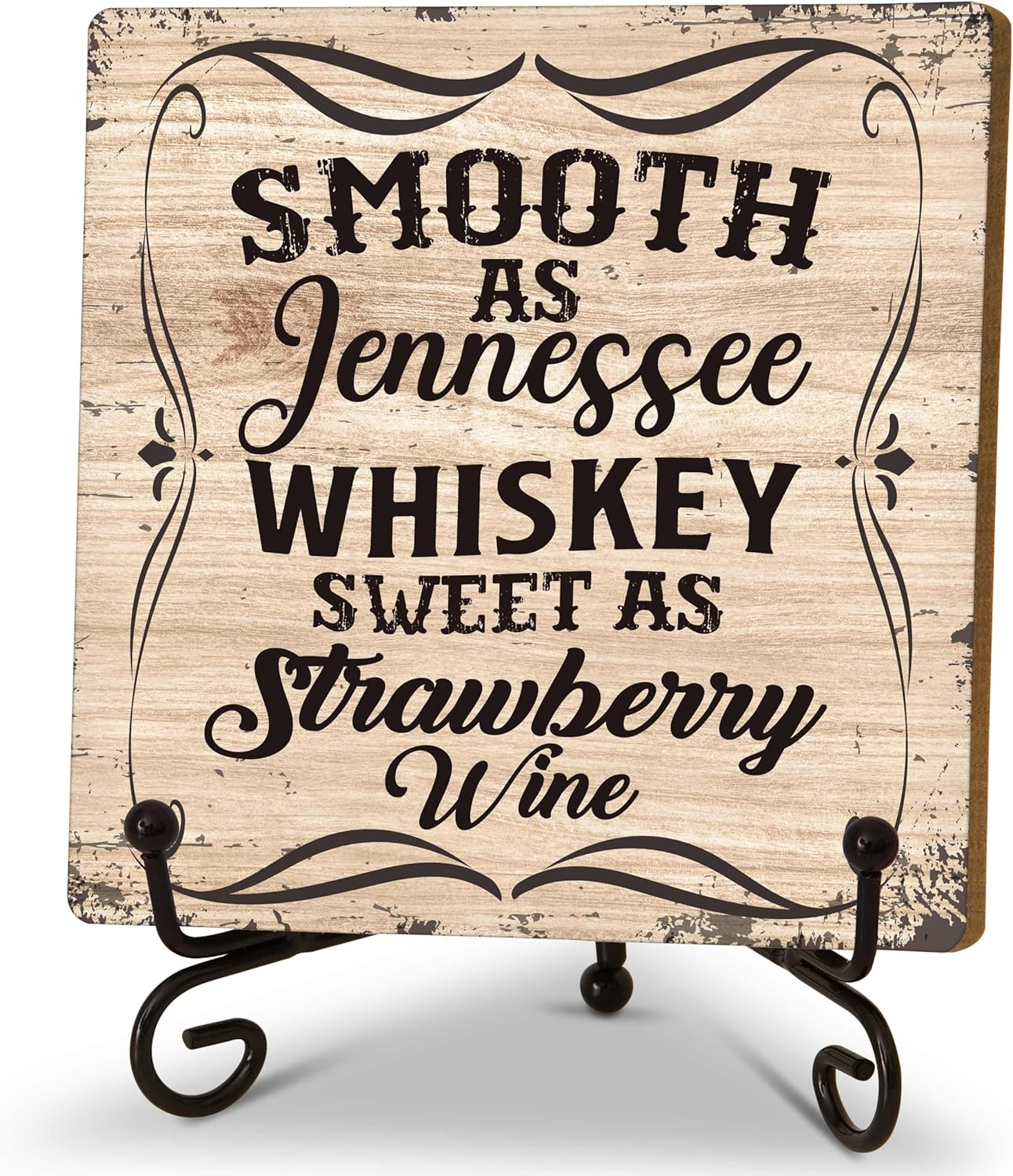 Smooth As Tennessee Whiskey Sweet As Strawberry Wine Sign, letrero de barra de café, decoración retro country occidental, regalo para amantes del