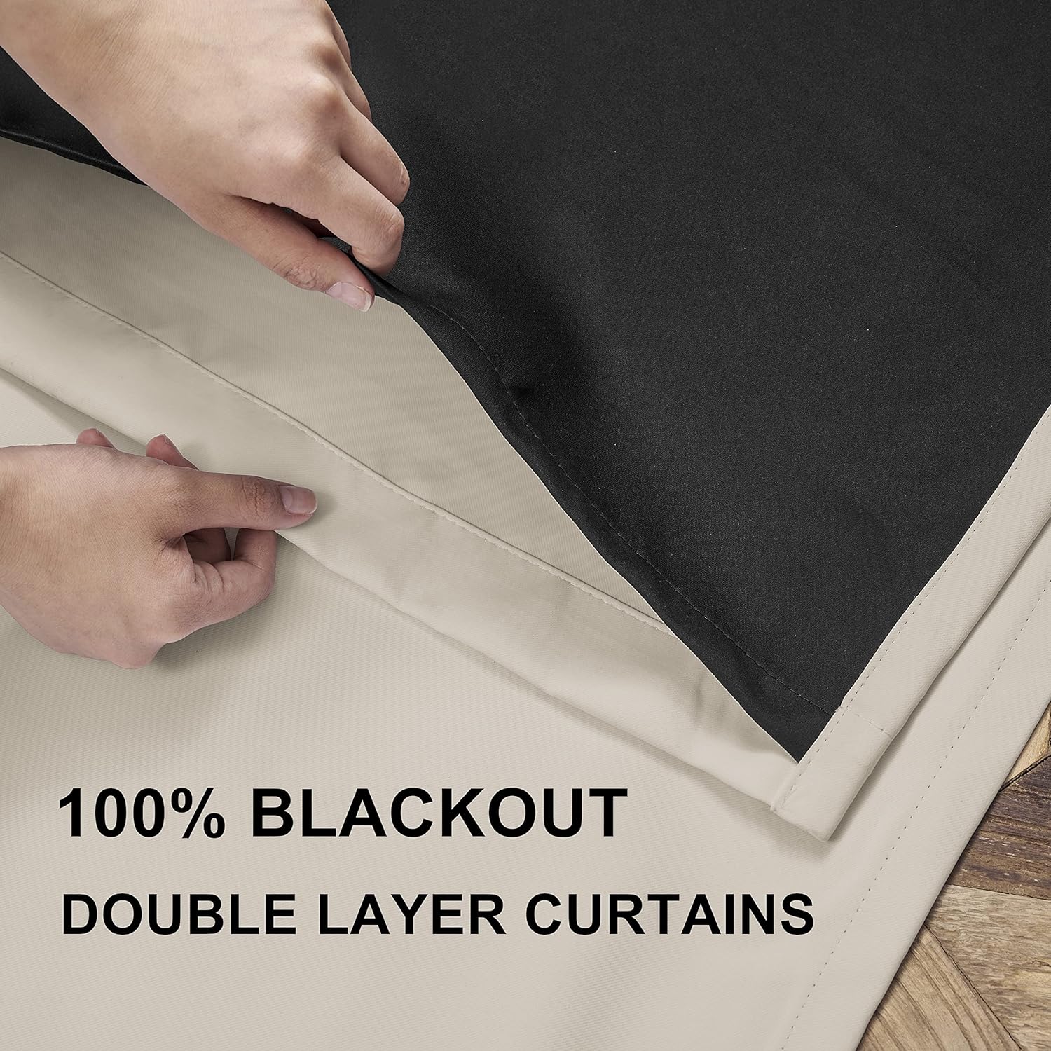 Rutterllow – Cortinas completamente opacas de dos capas para dormitorio, 52 pulgadas de ancho x 72 pulgadas de largo, paneles de cortina de ventana