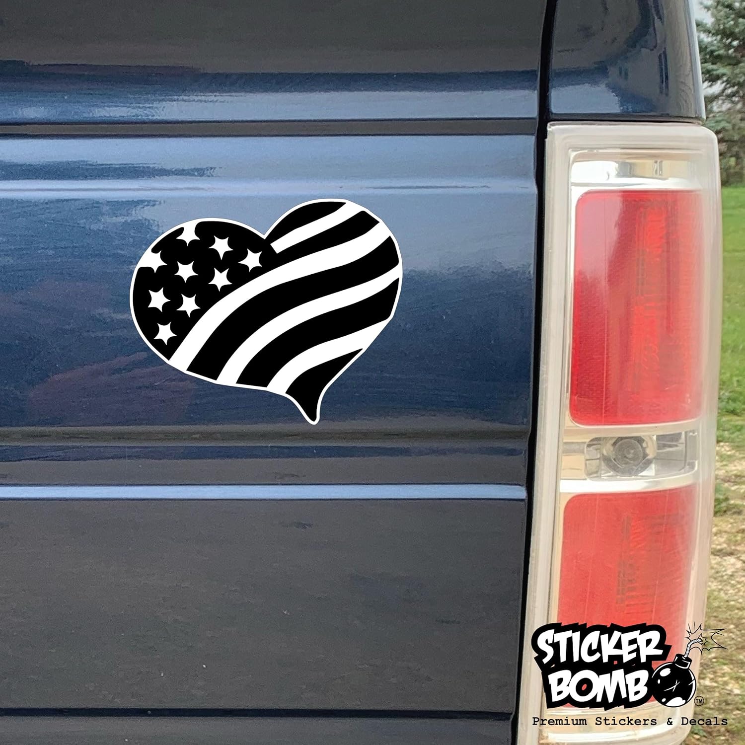 Calcomanía de corazón de la bandera estadounidense de Estados Unidos, calcomanía de Sticker Bomb Vinyl para automóvil, camión, computadora, en