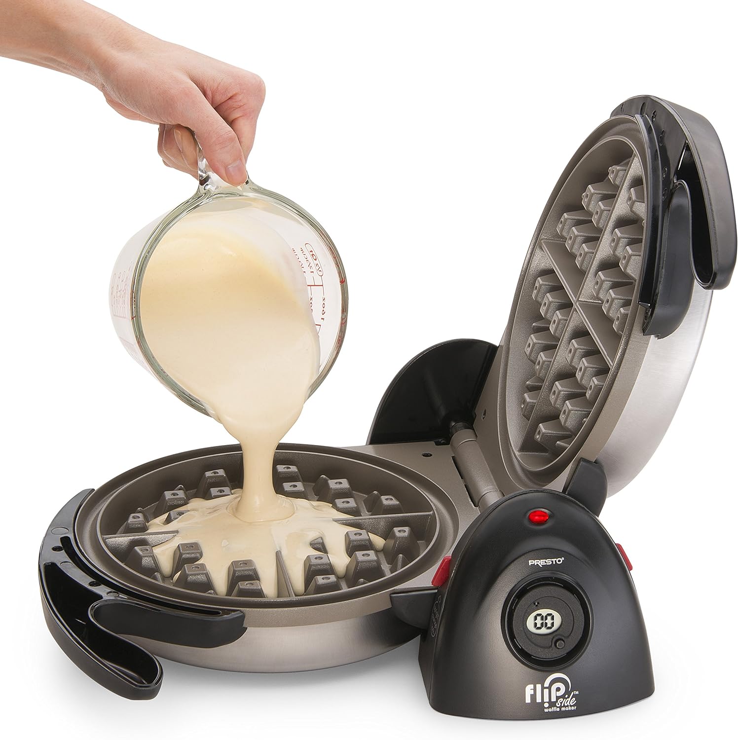 Presto Máquina de gofres rellena Stuffler + waflera belga de cerámica FlipSide Presto