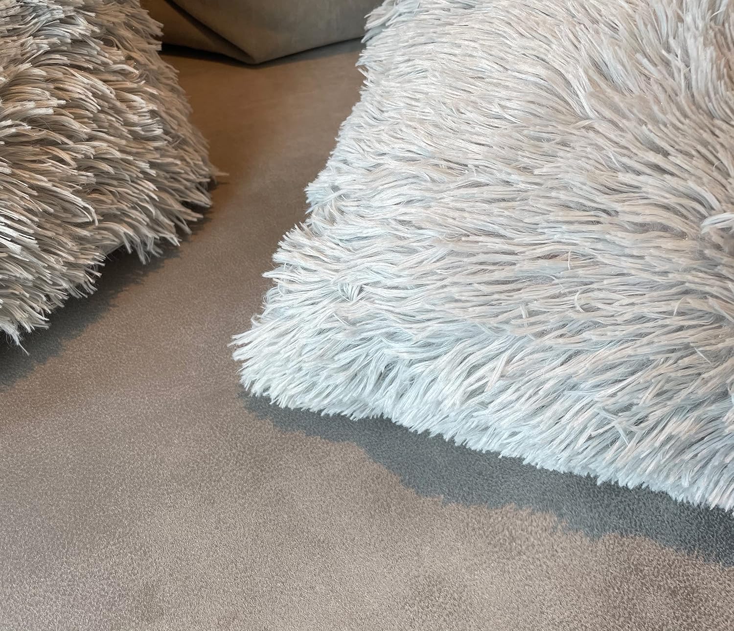 Juego de 2 fundas de almohada suaves y peludas de pelo sintético, decorativas, de felpa y vellón, para Pascua, lumbar, otoño, sofá, sala de estar,