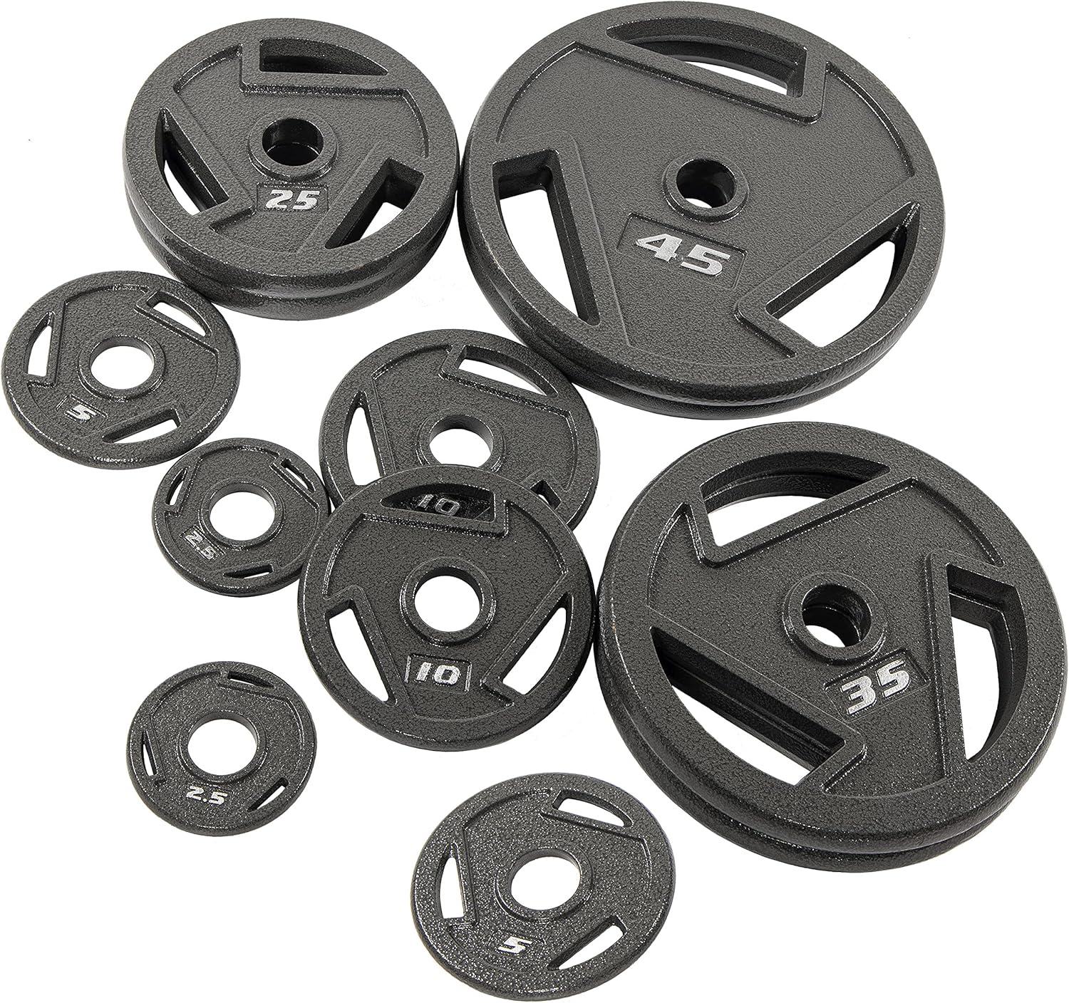 BalanceFrom Powergainz – Placa olímpica de hierro fundido de 2 pulgadas para entrenamiento de fuerza y levantamiento de pesas, color negro,
