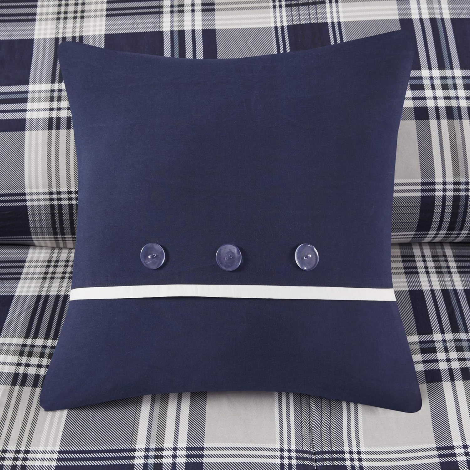 Madison Park Essentials Cozy Bed in A Bag – Edredón reversible con juego de sábanas completo, diseño casual de cabaña a cuadros, funda para todas